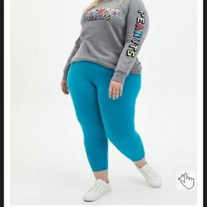 NWT TORRID CROP LEGGINGS TEAL SZ 1X